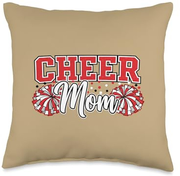 Cheer Mom Team Spirit Cheerleading Mom Pom Pom Sideline Throw Pillow