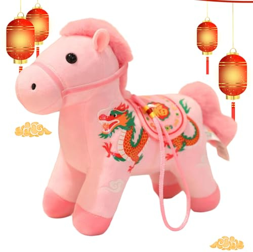 Year Of The Horse Animals Plush Toy, 2026 Chinese Pendant Decorations, Stuffed Mascot DollZodiac Decor, for Spring Festival Lunar New Years Gift Blessing Souvenir Home Decor