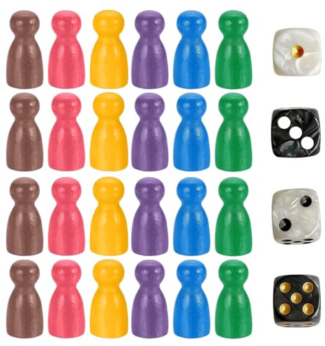 YIPFEN 24 pedine e 4 dadi colorati per dama gioco da tavola e attività educative