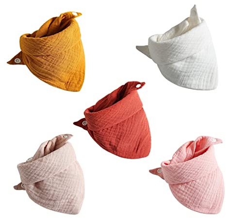 5 baberos de algodón ajustables de color sólido para recién nacidos, toalla de saliva absorbente, paño para eructo infantil, toalla triangular, paño para eructo para bebé niño bosque