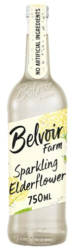 Belvoir Farm Sparkling Elderflower - Hand Picked Elderflowers | Great Taste Award Winner | Traditional Family Recipe | 100% Natural Ingredients | Suitable for Vegetarians & Vegans - 6 x 750ml Bottles