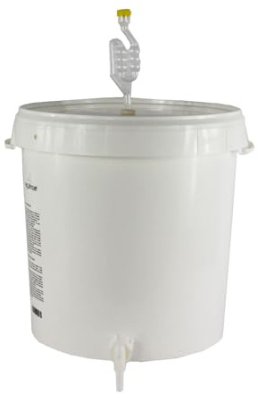 Cocinista Cubo fermentador 30 L con Grifo y válvula airlock, depósito Graduado para Cerveza Artesanal, Vino, Sidra, hidromiel, Kombucha, plástico alimentario Reutilizable