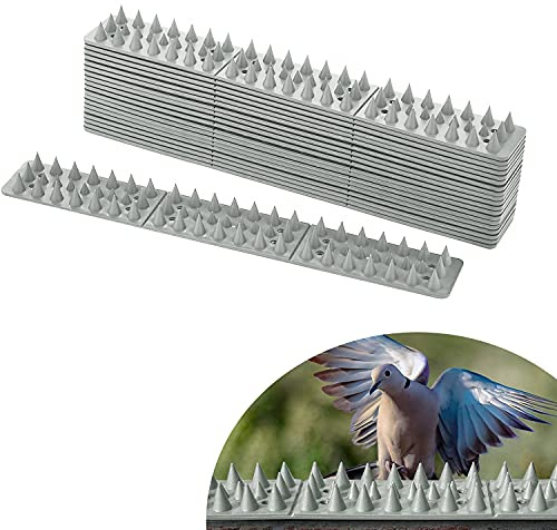 EXLECO 6M Repellente per Uccelli 20Pcs Dissuasori per Piccioni Plastica Anti Piccioni Spuntoni Anti Uccelli Dissuasore Uccelli Repellente Pannelli Bird Defense per Gatti Passeri Balconi Grigio