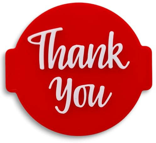 1066 Factory 'Thank You' Embosser Stamp for Icing Fondant Frosting Sugar Paste Cupcake Cake Cookie Baking Decoration (Pattern 4)