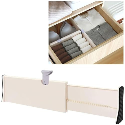 AFLOS Schubladentrenner Verstellbar, Schubladenteiler Organizers Kunststoff Schubladen Organisers Separatoren für Kommode, Badezimmer, Schlafzimmer Schrank, Büro 38-53 cm, 10cm Hoch