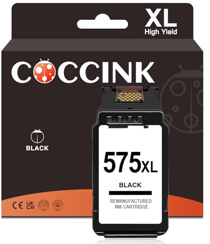 COCCINK PG575 für Canon Druckerpatronen 575 Schwarz für Canon Pixma TR4755i Pixma TS3750i TR4756i TR4750i TR4751i TS3550i TS3551i TS3751i TS3752i TR4752i TR4700 Series 575 XL PG-575 575XL Patronen