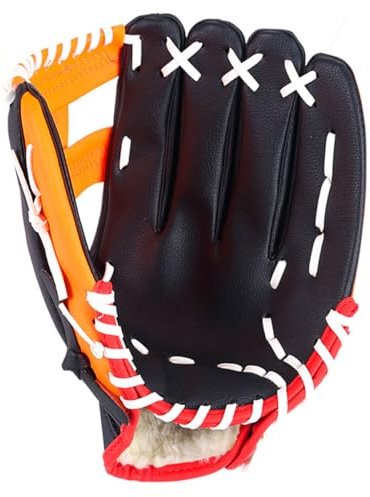ZYYRSS Sports Softball Glove Left Handed Thickening Pitcher Softball Gloves Baseball Glove for Kids/Youth/Adult,Right Hand Throw (Orange, 12.5 inch)