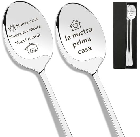 Regalo Casa Nuova,Regalo Natale,Regali per Casa Nuova,Regali per la Casa,Casa Nuova Idee Regalo,Regali Casa Nuova,Regali Coppia,Regalo Famiglia,2pcs Cucchiaini da Caffè Acciaio Inossidabile