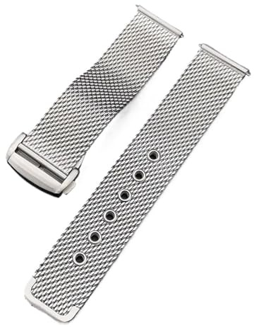 JUANZD Mesh Edelstahl Armband 20mm 22mm for Omega 007 Diver 300 Uhr Band Männer Metall Faltschließe Armband armband(20mm)