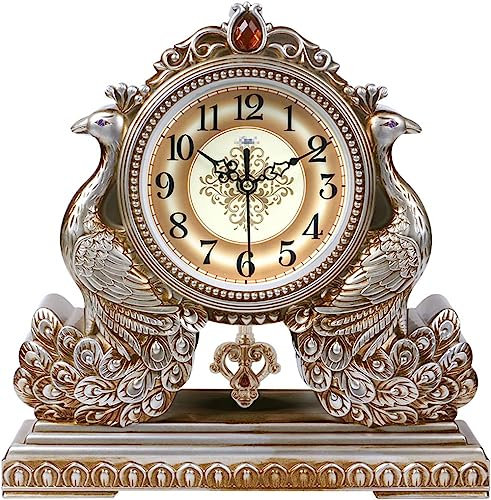CAFIEDR Orologi da Camino, Orologio da Camino Silenzioso con Pendolo, Orologio da Tavolo, Orologio da Camino al Quarzo Creativo Decorativo a Batteria Adatto per Soggiorno, Camera da Letto, Studio