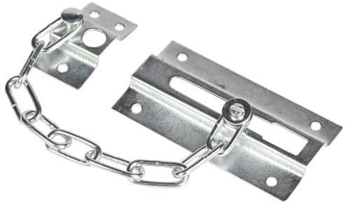 Chaîne de porte argentée - Chaîne de sécurité pour porte d'entrée et d'appartement en métal - Sécurité de porte solide pour l'intérieur - Facile à monter - Protège contre les accès non autorisés