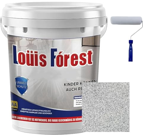 ZZLMDZ Epoxi färgad sandgolvfärg, Louis Forest Epoxy golvfärg, färgad sand självnivellerande golv målning garage, för betong, plattor, marmor (grå, 500 g)