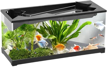 Small Fish Tank With Filter And Air Pump, Aquarium Starter Kits, Desktop Fish Tank Multifunctional Hydroponic Planting, Cycle System For Betta Fish, Shrimp, Gold-fish