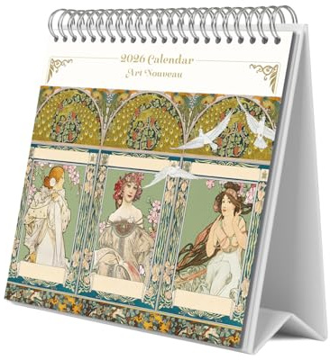 Grupo Erik: Calendario 2026 da Scrivania Art Nouveau | Calendario da Tavolo 2026, Planner 2026 - Mensile da Tavolo