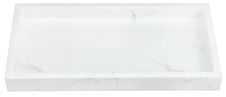 TOBBOMEY Plateau de Toilette Effet Marbre pour Salle de Bain, Rangement Articles de Toilette, pour Armoire à Linge ou Table de Chevet