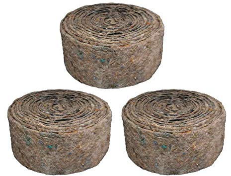 LOWENERGIE Lot de 3 rouleaux d'isolation en feutre de laine pour tuyau - 7 m - 15 mm, 22 mm, 28 mm