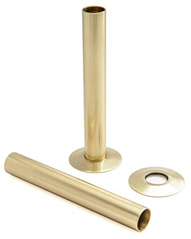 130mm Radiator Pipe Sleeve/Shrouds/Covers and Collar Set | Foundry (Pair) (Brass)