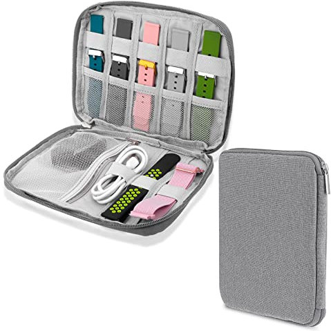 cobee Watch Band Organizer Bag, Watch Straps Storage Case Waterproof Watch Band Holder Smart Watch Band Box Watch Straps Carrying Case Compatible with All Watch Bands and Accessories (Grey)