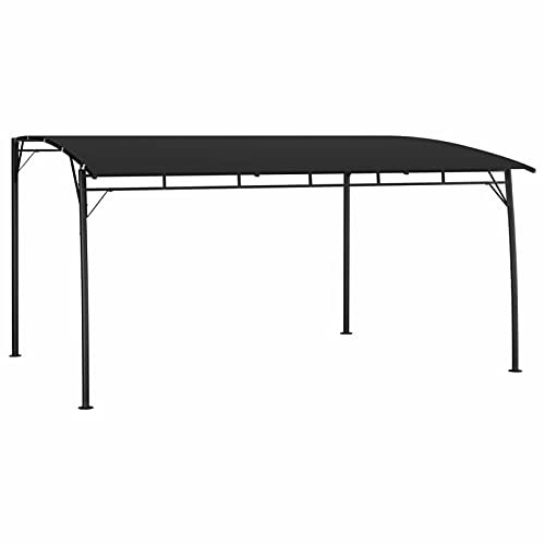 Homgoday Tenda Parasole da Giardino Pergola Bioclimatica Gazebo Esterno Resistente Pergola da Giardino Tende per Pergolato Esterno Telo Copertura Pergolato Gazebo Offerte Gazebi 4x3x2,55 m Antracite