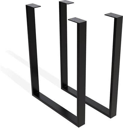 Sossai® Stahl Tischgestell Tischkufen Tischbeine | TKW0 | Farbe: Schwarz | 2 Stück | Breite 50 cm x Höhe 72 cm
