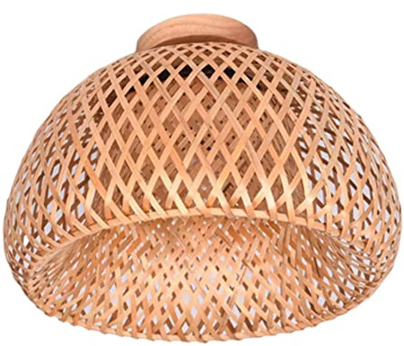 Hztuang LáMpara de Techo Colgante de Mimbre de Bambú para Sala de Estar, Dormitorio, Comedor, 30 X 18 Cm