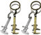 EIHI 4 Stücke Mini Messschieber Schlüsselanhänger, Kreativer beweglicher Legierung Schlüsselbund, Standard caliper keychain, Messschieber Werkzeug Schlüsselanhänger Silber und Bronze