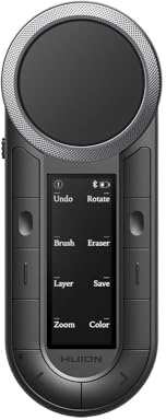 HUION Keydial Remote K40 Bluetooth Programmable Keypad,OLED Display with Dual Dials, 60 Customized Keys Macro Keyboard for PC, Mac, Mobile, One-Hand Shortcut Keyboard for Drawing Tablet, Laptops