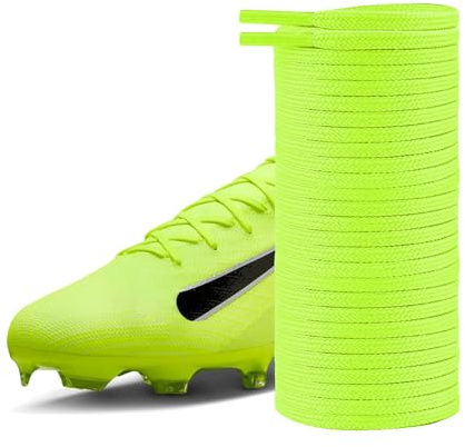 UamGlsob Cordones de zapatos de fútbol de 4 mm para botas Nike Mercurial, cordones planos delgados de repuesto para zapatillas tacos de futbol (Neon yellow, 47/120cm)