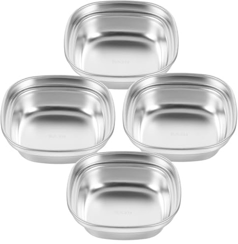 IMIKEYA 4pezzi Ciotole Per Salsa Inossidabile Per Immersione Resistente e Facile Per e Cene