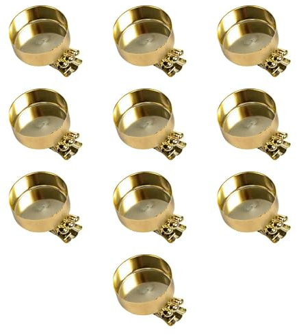 Sharplace 10 Pezzi Clips in Metallo Supporti Candela per Decorazioni Albero di Natale Portacandele Ornamento Candela con Superficie Liscia Adatto per Riunioni F, Oro