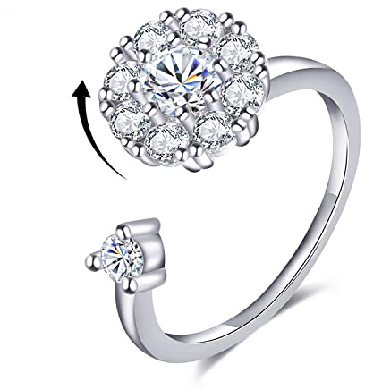 Bling Toman Fidget Rings for Anxiety, Anxiety Spinner Ring for Womens, Discreet Stress Relief Gifts for Daughters Mom Sister Wife Friends Grandma Jewelry Presents
