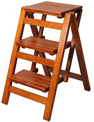 Passo Sgabello Scale Pieghevole Scaletta 2/3 / 4 gradini in Legno Leggera e Pieghevole salvaspazio per Bambini Adulto per libreria Loft casa Cucina Decorazione - 150 kg di capacità