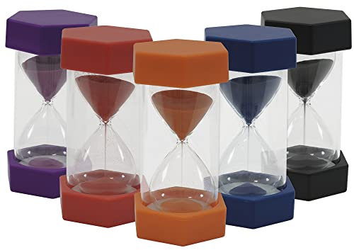 TimeTex XL-Sanduhren-Set 5-TLG. - 12 cm hoch - 5 Sanduhren mit den Laufzeiten 3 + 5 + 10 + 15 + 20 Minuten - 61959