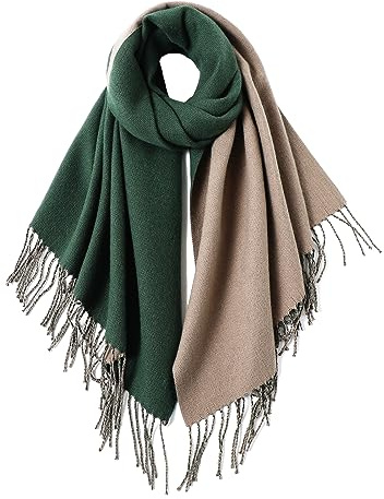 maamgic Bufanda Primavera Mujer Invierno Tocado Multicolor Elegante Mantón Suave para Fiesta de Bodas,Verde Esmeralda