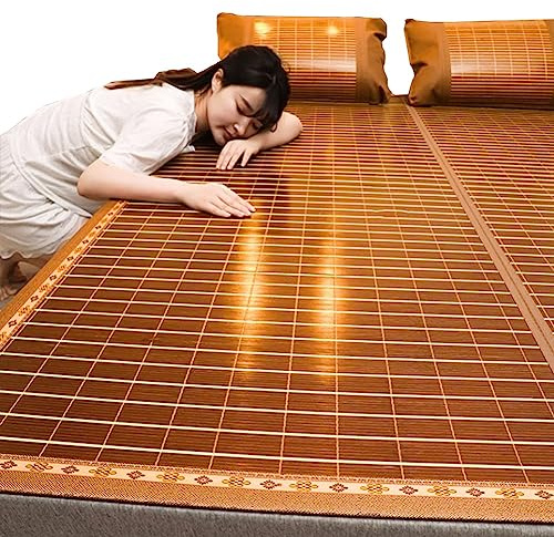HRXQ Esterilla De Bambú para Dormir En Verano, Suave Y Transpirable Colchón De Bambú Plegable 190/195/200/220cm Estera De Dormir Verano para Cama Doble Familiar (Size : L195xW150cm/L77xW59in)