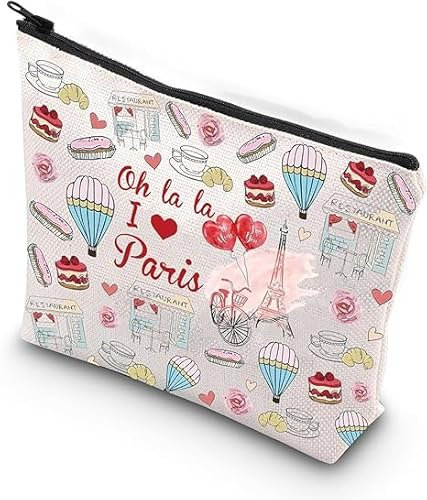 Borsa da viaggio Torre Eiffel Regalo per gli amanti di Parigi Regalo di vacanza Regalo di viaggio Carina Parigi Beauty Bag Parigi Francia Trousse Oh La La I Love, Oh La La I Love Paris Ku, alla moda
