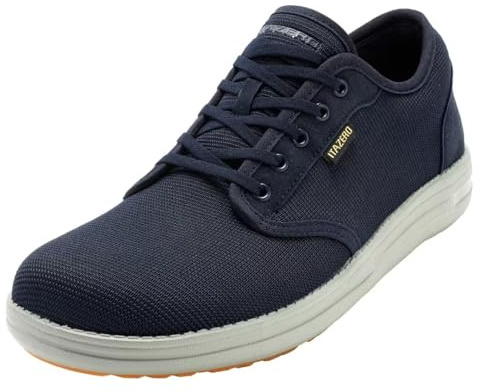 1TAZERO Wide Toe-Box Shoes for Men - Walking Shoes Slip on Mens Wide Fit Dress Shoes Comfortable High Instep Diabetic Plantar Fasciitis Navy, Size 10.5
