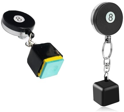 ieron Thinp Lot de 2 craies de billard rétractables pour queue de billard - Support de craie pour queue de billard - Accessoires