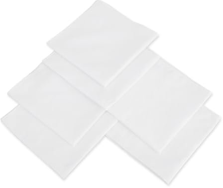 Qianyu 6 Stück Taschentücher für Herren Hochwertige Reine Baumwolle Weich Einfarbig Weiß Ohne Muster Dünne und Leichte Taschentücher Große Taschentücher Einstecktücher für Männer und Frauen 35,6 cm