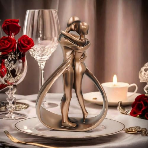 Couple Wedding Anniversary Couple Sculpture Statue Resin Decoration Couple Figurines Modern Home Decoration Bookshelf Office Bedroom Living Room Crafts Decoration Wedding Anniversary Birthday Gift