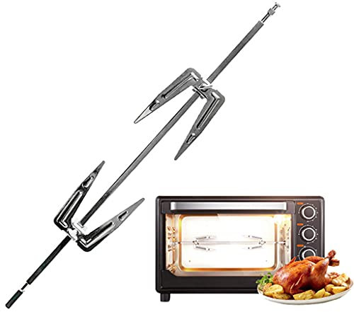 Tenedores de acero inoxidable para asar, accesorios de aire, tenedor giratorio para hornear pollo asado para cocina