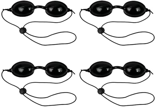 Embhlitfe 4 pares de gafas de bronceado, gafas protectoras ajustables para protección ocular de luz roja, protección ocular para tumbona para mujeres, adecuadas para tomar el sol, terapia de luz LED