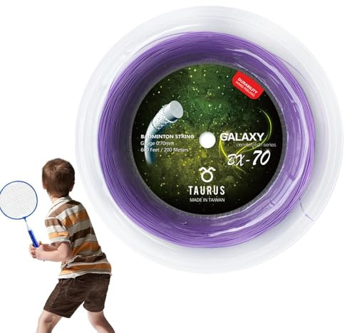 Badmintonsträng – 656 fot högelastisk tråd ersättning för racketar | professionell 0,70 mm racket träningssträng | hållbar 200 m stor platta idrottare och proffs, 20-12,7 kg spänning