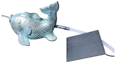 Générique Cracheur d'étang à énergie Solaire, Petite Fontaine d'eau en Forme de Poisson, décor extérieur en résine pour étangs de Jardin (6, 89x6, 30x5, 51 Pouces)