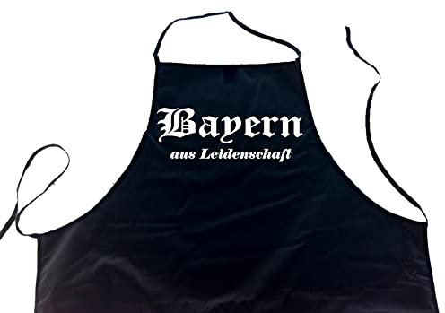ShirtShop-Saar Bayern aus Leidenschaft; Städte Schürze (Latzschürze - Grillen, Kochen, Berufsbekleidung, Kochschürze), schwarz