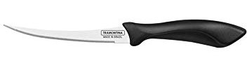 Tramontina AFFILATA - Cuchillo de tomate (23 cm), color negro y plateado