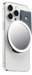 JOBY Beamo Ringlicht, Kompatibel mit MagSafe, LED Ringlicht, Mit Jedem Smartphone Nutzbar Dank des Mitgelieferten Kleberings, Ringlicht für Handys, Magnetisches Ringlicht Kompatibel mit iPhone, Grau