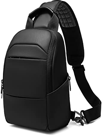 GYakeog Bolso Bandolera Hombre Bolso Pecho Impermeable Bolso Cruzado Mochila Bandolera para Vida Diaria Ciclismo Caminar Viajar y Trabajar-Negro