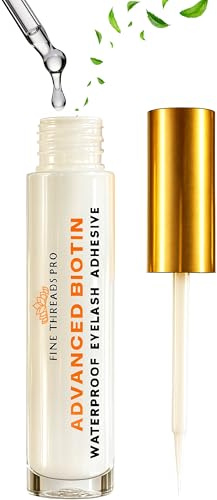 2 in 1 Clear Eyelash Glue with BIOTIN; Sensitive Eyes Safe ; Strong Hold Brush On Cluster Lash Glue, False Eyelash Extensions Strip Lash Adhesive, Latex Free Vegan Cruelty Free Waterproof