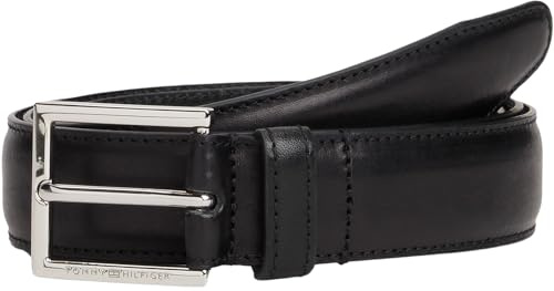 Tommy Hilfiger Ceinture Homme Hudson 3,0 cm Cuir, Noir (Black), 115 cm
